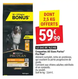 Gamm vert Croquettes all sizes purina pro plan offre