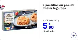 Picard 2 pastillas au poulet et aux légumes offre