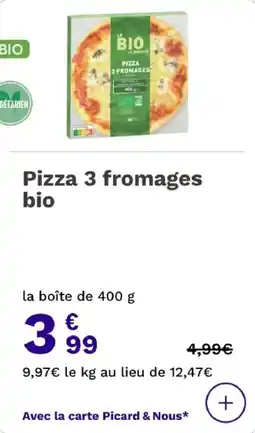 Picard Pizza 3 fromages bio offre