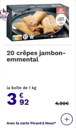 Picard 20 crêpes jambon emmental offre