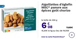 Picard Aiguillettes d'églefin msc panure aux épices goût chorizo offre