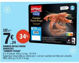 E.Leclerc GIMBERT OCÉAN Gambas royale rouge surgelées offre