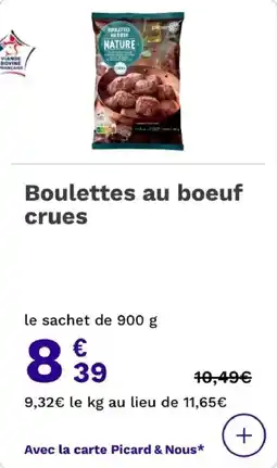 Picard Boulettes au boeuf crues offre