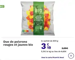 Picard Duo de poivrons rouges et jaunes bio offre