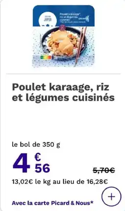 Picard Poulet karaage riz et légumes cuisinés offre