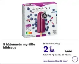 Picard 5 bâtonnets myrtille hibiscus offre
