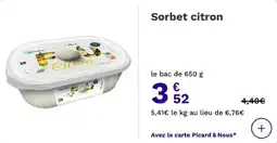 Picard Sorbet citron offre