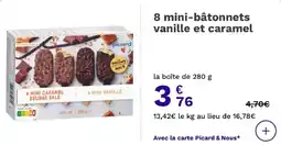 Picard 8 mini-bâtonnets vanille et caramel offre