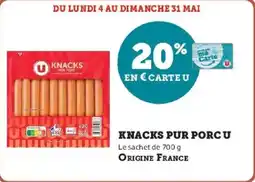 Super U Knacks pur porc u offre