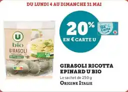 Super U Girasoli ricotta epinard u bio offre