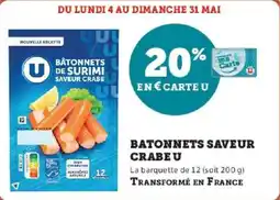 Super U Batonnets saveur crabe u offre