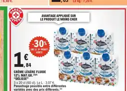 E.Leclerc DÉLISSE Crème légère fluide 12% mat.gr offre