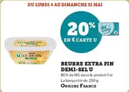 Super U Beurre extra fin demi-sel u offre