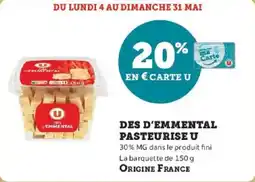 Super U Des d'emmental pasteurise u offre