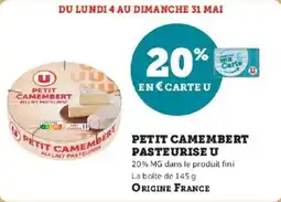 Super U Petit camembert pasteurise u offre