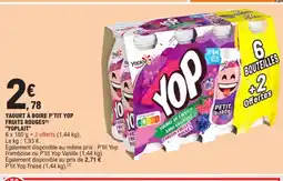 E.Leclerc YOPLAIT Yaourt à boire p'tit yop fruits rouges offre