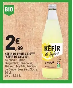 E.Leclerc KÉFIR DE SYLVIE Kéfir de fruits bio offre