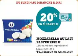 Super U Mozzarella au lait pasteurise u offre