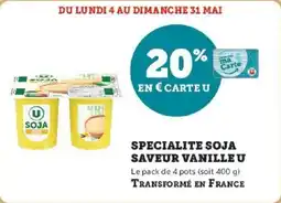 Super U Specialite soja saveur vanille u offre