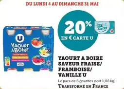 Super U Yaourt a boire saveur fraise framboise vanille u offre
