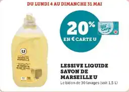 Super U Lessive liquide savon de marseille u offre