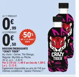 E.Leclerc CRAZY TIGER Boisson énergisante offre