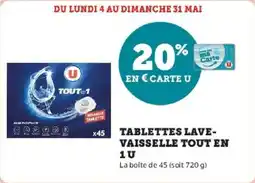 Super U Tablettes lave- vaisselle tout en 1 u offre