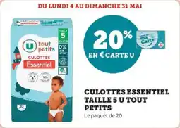 Super U Culottes essentiel taille 5 u tout petits offre