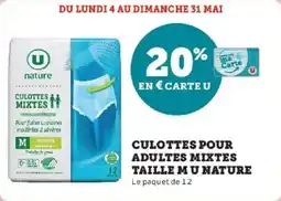 Super U Culottes pour adultes mixtes taille mu nature offre