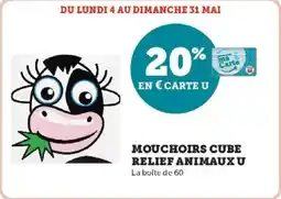Super U Mouchoirs cube relief animaux u offre