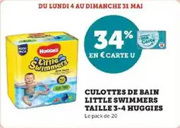 Super U Culottes de bain little swimmers taille 3-4 huggies offre