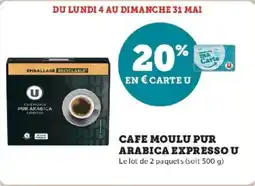 Super U Cafe moulu pur arabica expresso u offre
