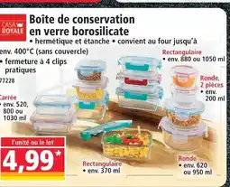 Norma Casa royale boîte de conservation en verre borosilicate offre
