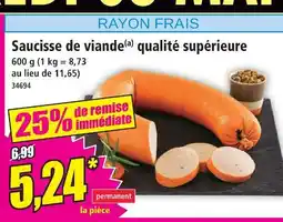 Norma Saucisse de viande qualité supérieure offre