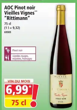 Norma Rittiman aoc pinot noir vieilles vignes offre