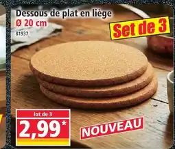 Norma Dessous de plat en liège offre