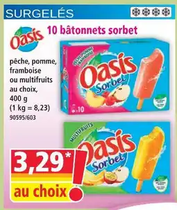 Norma Oasis 10 bâtonnets sorbet pêche offre