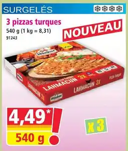 Norma 3 pizzas turques offre