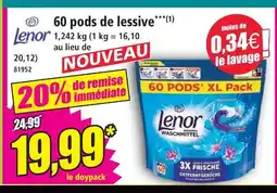 Norma Lenor 60 pods de lessive offre