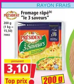 Norma Président fromage râpé le 3 saveurs offre