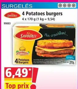 Norma 4 potatoes burgers offre
