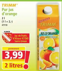Norma Trimm pur jus d'orange offre