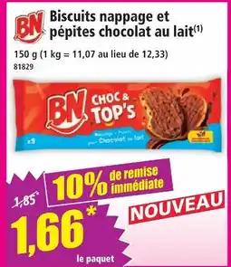 Norma Bn biscuits nappage et pépites chocolat au lait offre