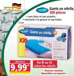 Norma Multitec gants en nitrile offre