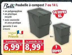 Norma Belli poubelle à compost 7 ou 14 l offre