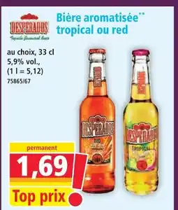 Norma Desperados bière aromatisée tropical ou red offre