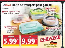 Norma Rival boîte de transport pour gâteau offre
