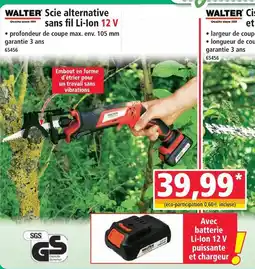 Norma Walter scie alternative sans fil li-ion 12 v offre