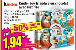 Norma Kinder kinder joy friandise en chocolat avec surprise offre
