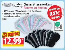 Norma Ellenor chaussettes sneakers femme ou homme offre